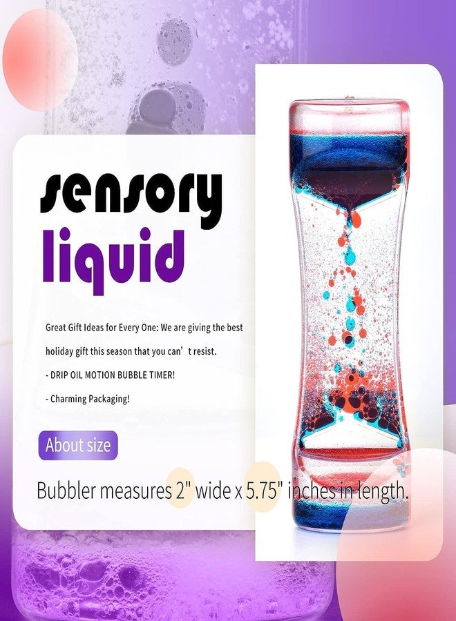 Pryfil Liquid Motion Bubbler Timer Sensory Toys for Relaxation,Water Motion Timer Fidget Toy for All Age,Drip Oil Motion Bubble Sensory Play for Office Home Table Decor (1 Pack)-Multicolor - Image 3